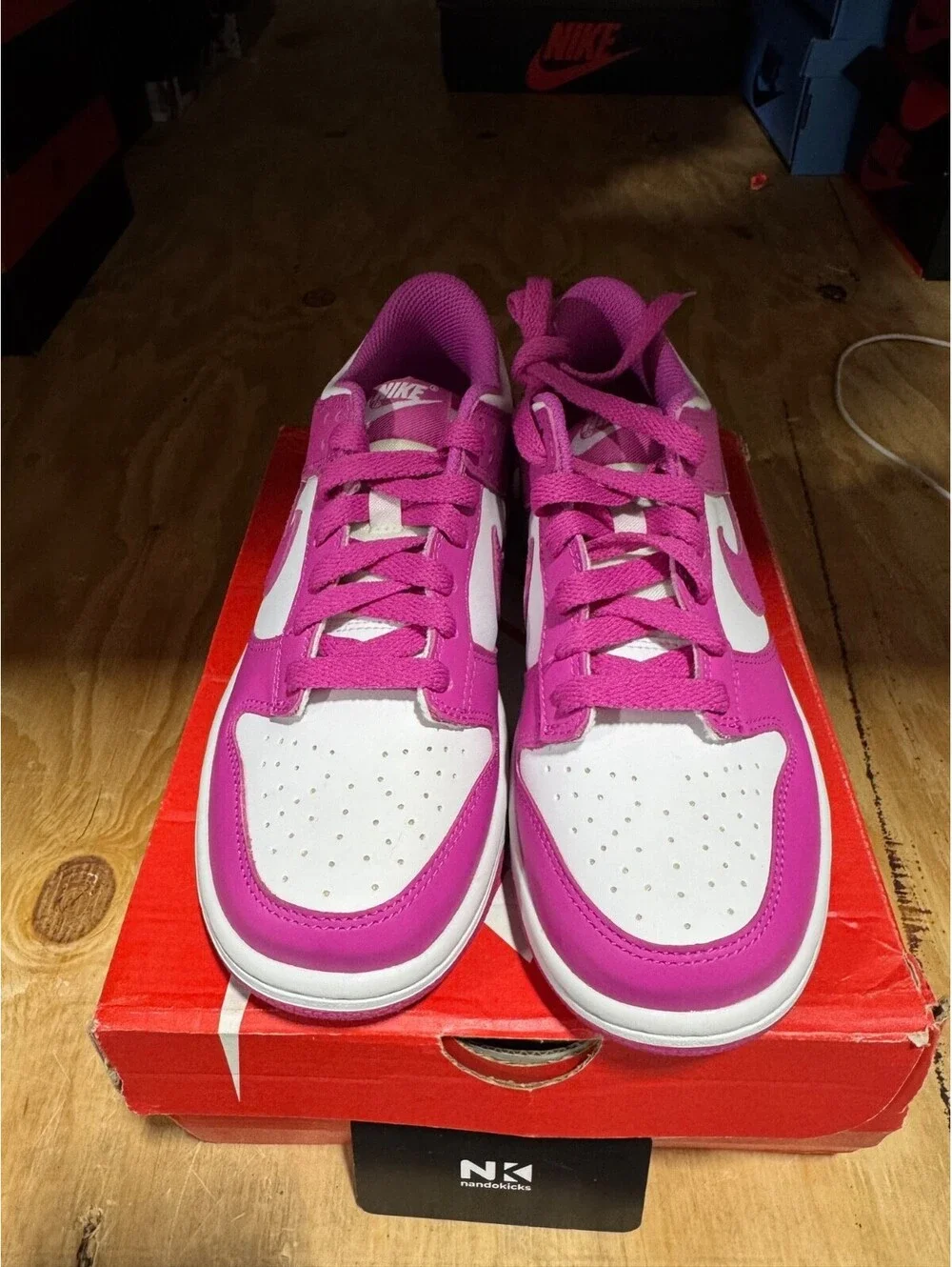 Nike Dunk Low GS 'Active Fuchsia' FJ0704-100 BRAND NEW SIZE 5Y